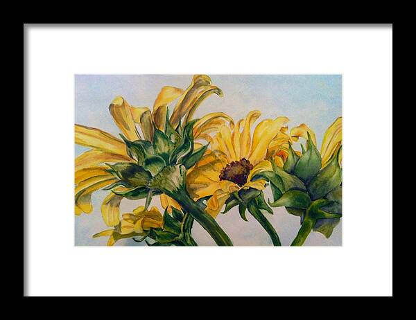  Framed Print featuring the painting Sunflower 2 by Diane Ziemski