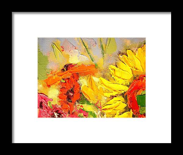 Sunflowers Framed Print featuring the painting Sunflower Detail by Ana Maria Edulescu