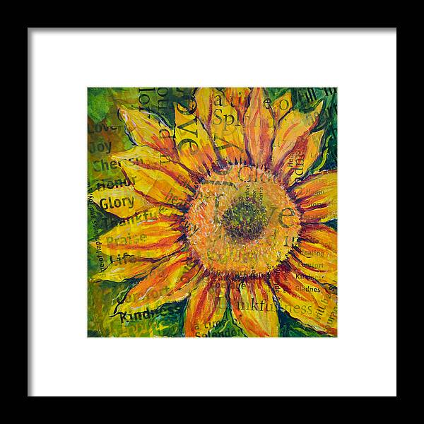 Sunflower Framed Print featuring the painting Sunflower Glory by Lisa Jaworski