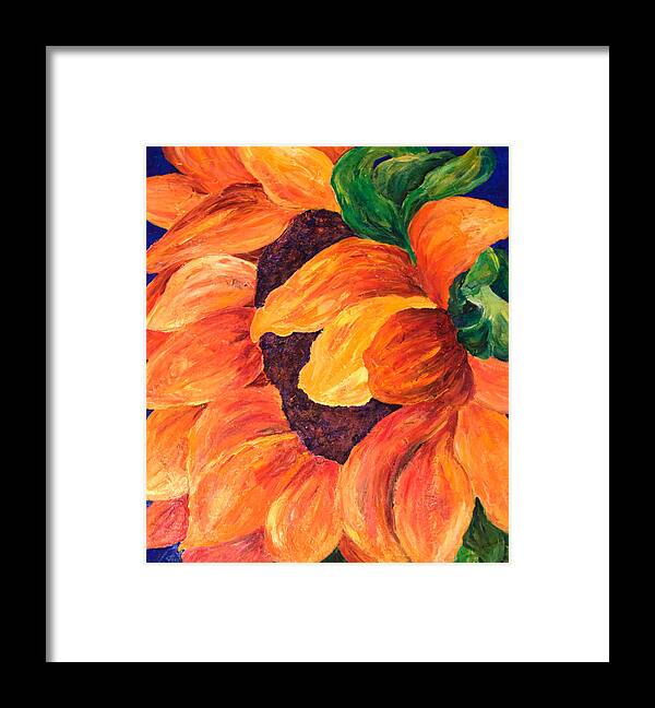 Sunflower Framed Print featuring the painting Sunflower by Sally Quillin