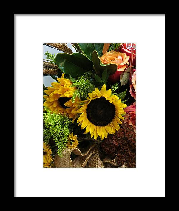Sunflowers Framed Print featuring the photograph Sunflowers by Vijay Sharon Govender