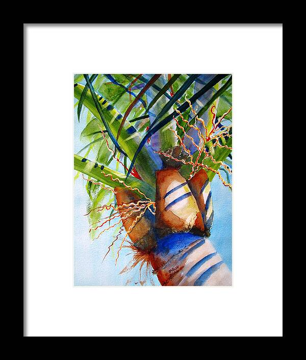 Palm Framed Print featuring the painting Sunlit Palm by Carlin Blahnik CarlinArtWatercolor