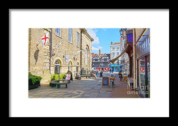 Town Framed Print featuring the digital art Sunny Day In Salisbury by Andrew Middleton