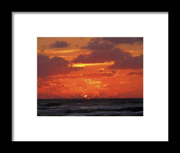 Ocean Sunrise Framed Print featuring the photograph Sunrise 2 by Phillip Mossbarger