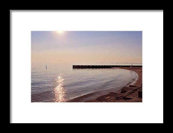 Tranquility Framed Print featuring the photograph Sunrise Above Calumet Park Beach by Bruce Leighty