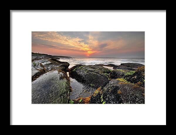 Scenics Framed Print featuring the photograph Sunrise At Newport Bay, Rhode Island by Shobeir Ansari
