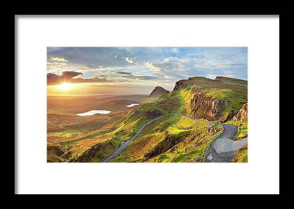 Scenics Framed Print featuring the photograph Sunrise At Quiraing, Isle Of Skye by Sara winter