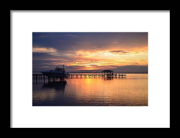 Sunrise Framed Print featuring the photograph Sunrise Colors on the Sound by Jeff at JSJ Photography