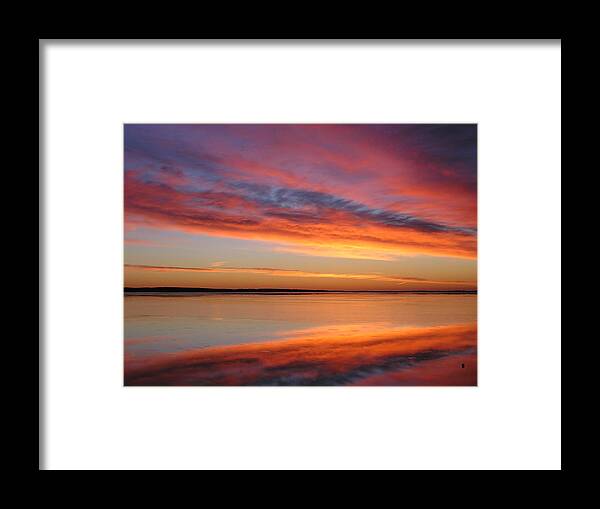 Ocean Framed Print featuring the photograph sunrise Glow by Jewels Hamrick
