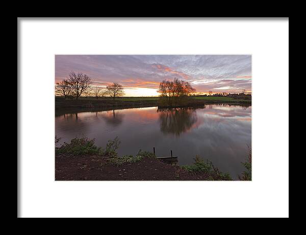 Lenton Framed Print featuring the photograph Sunrise Lenton Fishing Pond by Nick Atkin