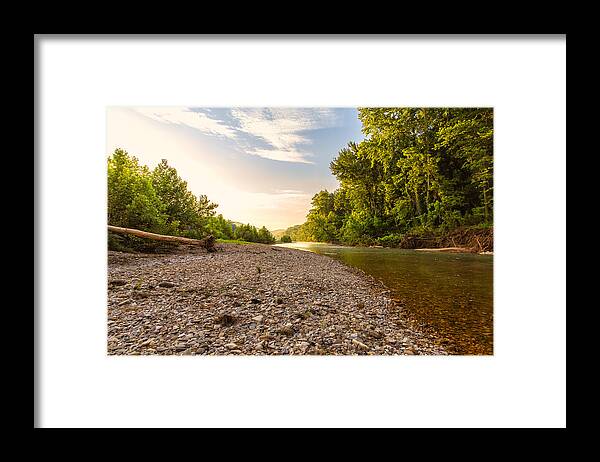 Sunset Framed Print featuring the photograph Sunrise Light On Buffalo RIver by Bill and Linda Tiepelman