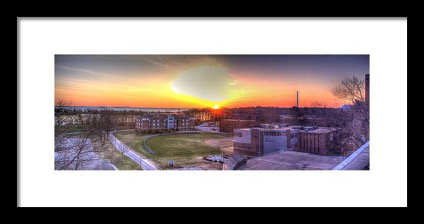 Maine Framed Print featuring the photograph Sunrise on Campus by David Bishop