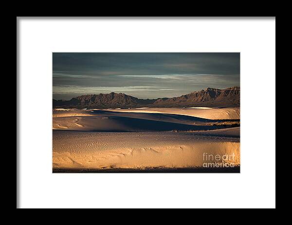 White Sands Framed Print featuring the photograph Sunrise on the Dunes by Sherry Davis