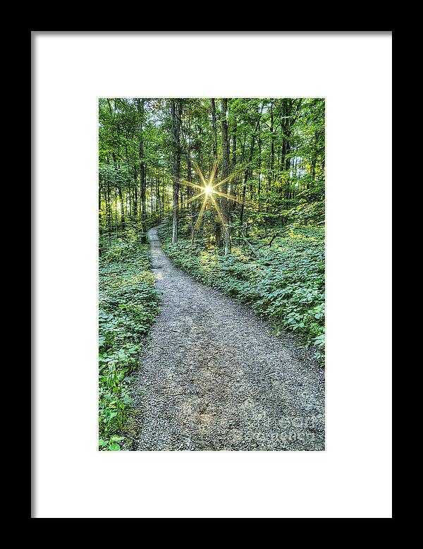 Sleeping Bear Framed Print featuring the photograph Sunrise on the Trail by Twenty Two North Photography