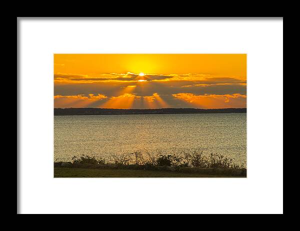Sunrise Framed Print featuring the photograph Here comes the Sun by Nautical Chartworks