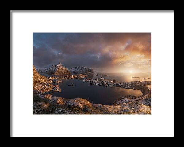 Lofoten Framed Print featuring the photograph Sunrise Over Reine by Inigo Cia