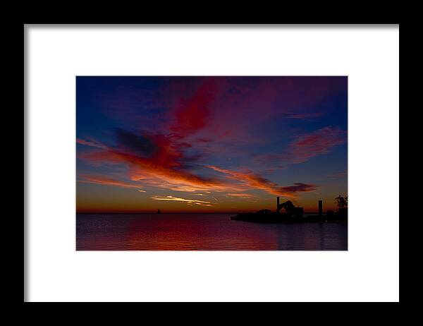 Milwaukee Framed Print featuring the photograph Sunrise Over the Port of Milwaukee by Chuck De La Rosa