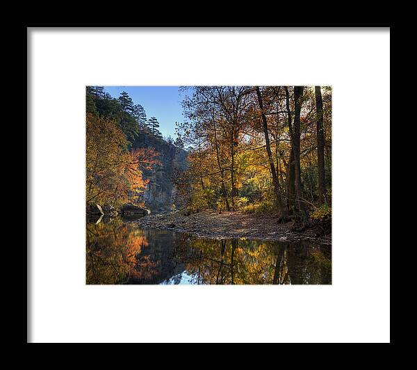 Water Framed Print featuring the photograph Sunrise Reflection below Kyles Landing by Michael Dougherty