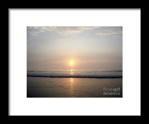 Hampton Beach Photography Framed Print featuring the photograph Sunrise Reflection Shines Upon The Atlantic by Eunice Miller