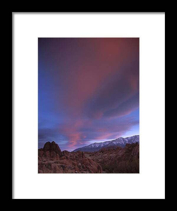 Feb0514 Framed Print featuring the photograph Sunrise Seen Over The Sierra Nevada by Tim Fitzharris