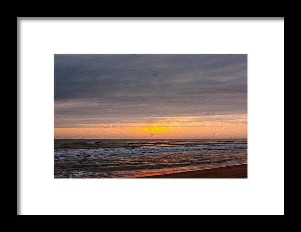 Beach Framed Print featuring the photograph Sunrise Under the Clouds by John M Bailey