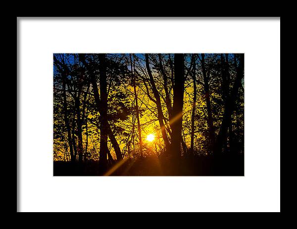 Sunrise Framed Print featuring the photograph Sunrise with blue - horizontal by Kathleen McGinley