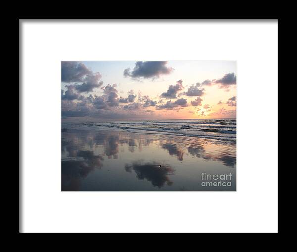 Sunrise With Purple Cloud Reflections Framed Print featuring the photograph Sunrise With Purple Cloud Reflections by Paddy Shaffer