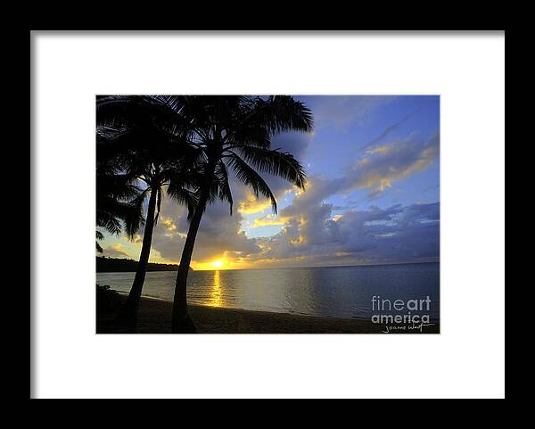Kauai Framed Print featuring the photograph Sunset Anini Beach Kauai by Joanne West