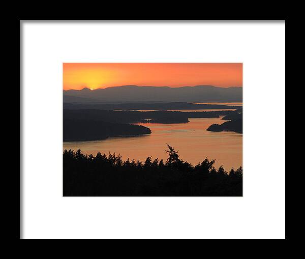 Sunset Framed Print featuring the photograph Sunset at Blakely Island WA by Patrick J Maloney