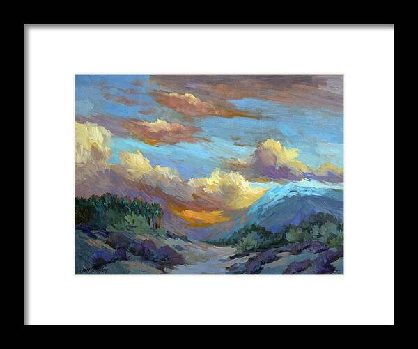 Sunset Framed Print featuring the painting Sunset at Coachella Valley by Diane McClary