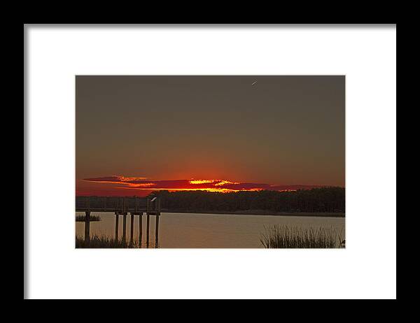 Sunset Framed Print featuring the photograph Sunset at Huntington Beach State Park by Bill Barber