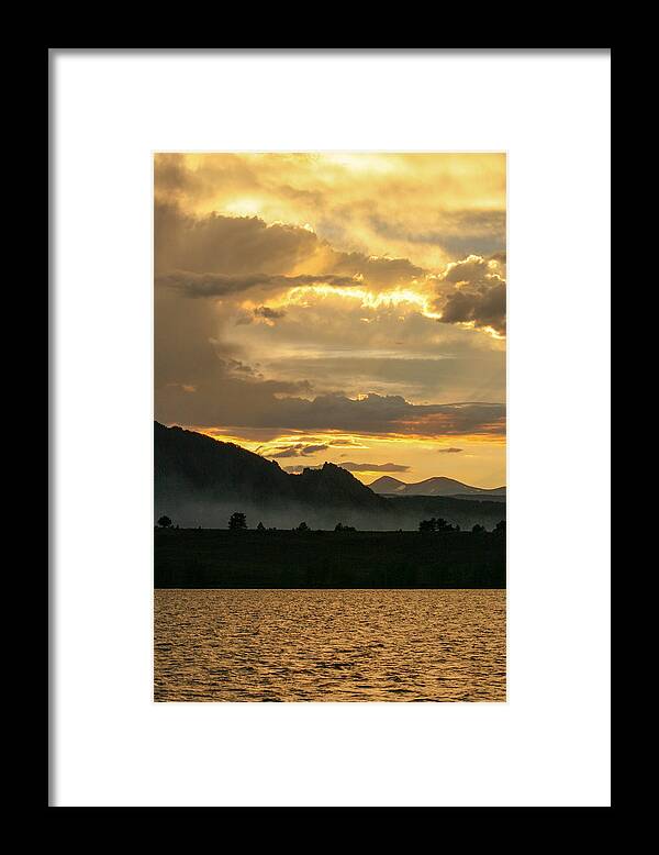 Marshall Lake Framed Print featuring the photograph Smokey Sunset at Marshall Lake by Juli Ellen