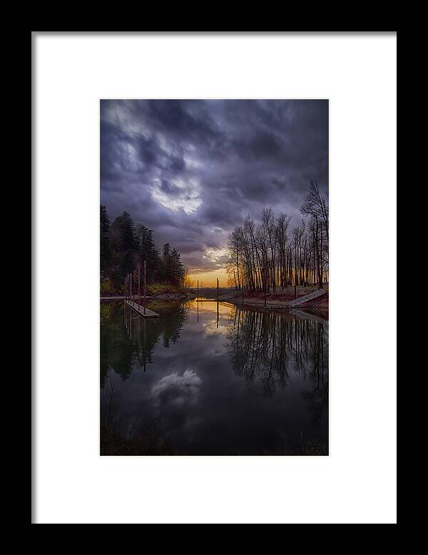 Sunset Framed Print featuring the photograph Sunset at Rooster Rock by Jon Ares