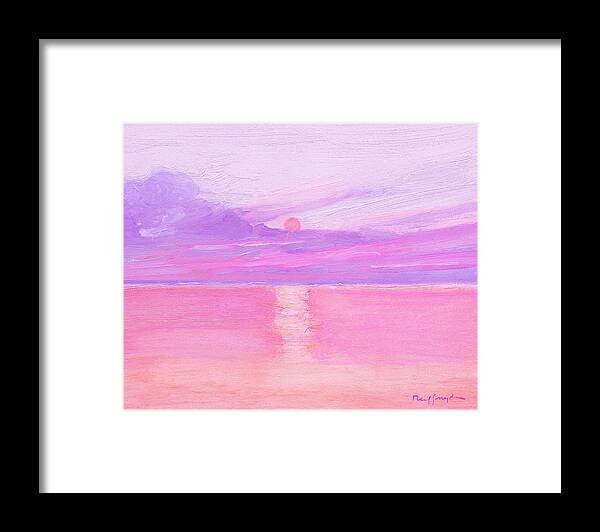 Seas Framed Print featuring the painting Sunset at Sea by J Reifsnyder