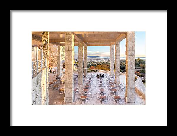 Getty Framed Print featuring the photograph Sunset At The Getty by Jim Moss
