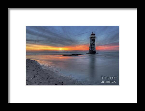 Lighthouse Framed Print featuring the photograph Sunset at the Lighthouse v3 by Ian Mitchell