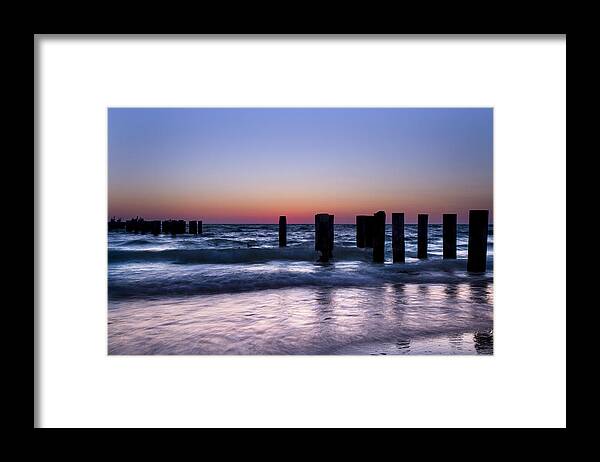 Naples Framed Print featuring the photograph Sunset at the old Pier by Frank Molina