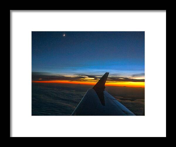 Sunset Framed Print featuring the photograph Sunset at thirty thousand Feet by Ron Roberts