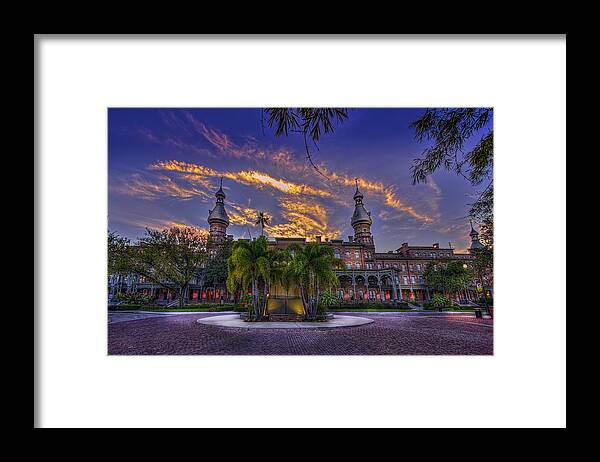 University Of Tampa Framed Print featuring the photograph Sunset at U.T. by Marvin Spates
