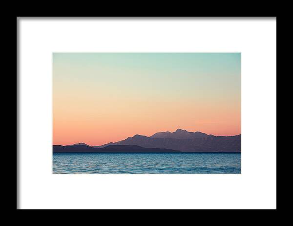 Tranquility Framed Print featuring the photograph Sunset By The Sea by Borchee