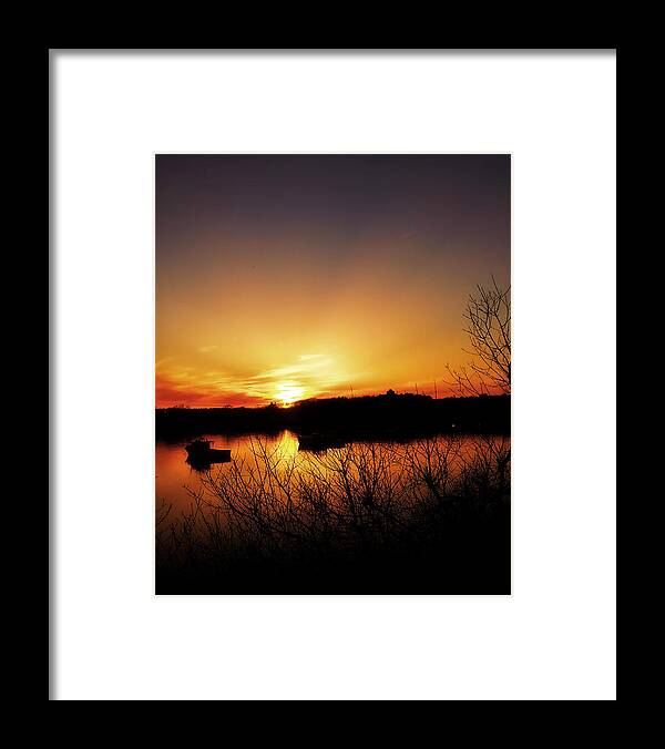 Sun Framed Print featuring the photograph Sunset Cape Porpoise ME by Ann Tracy