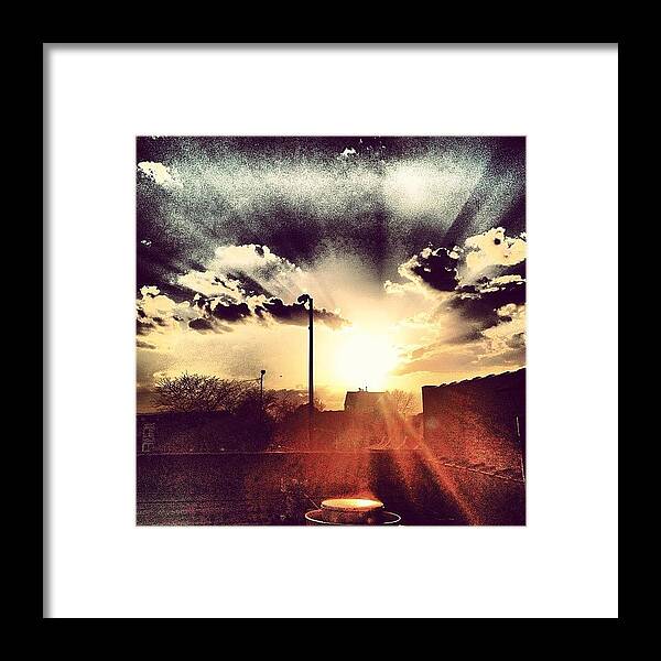 Uptown Framed Print featuring the photograph #sunset #chicago #cloudporn #rooftop by Michael Green