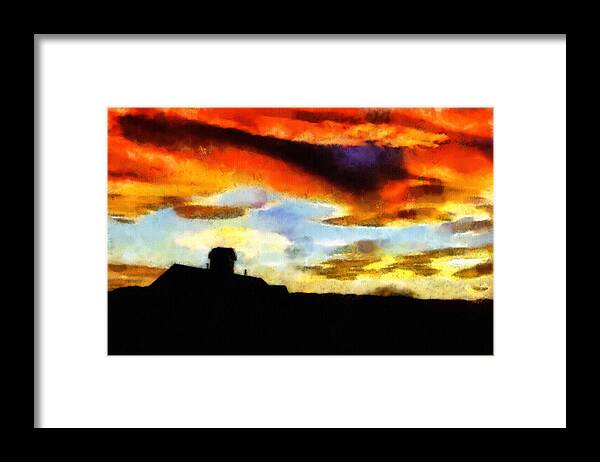 Clouds Framed Print featuring the painting Sunset Colours by Inspirowl Design