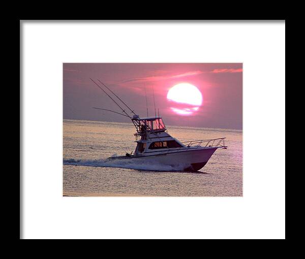 Sunset Cruise Framed Print featuring the photograph Sunset Cruise by Dark Whimsy