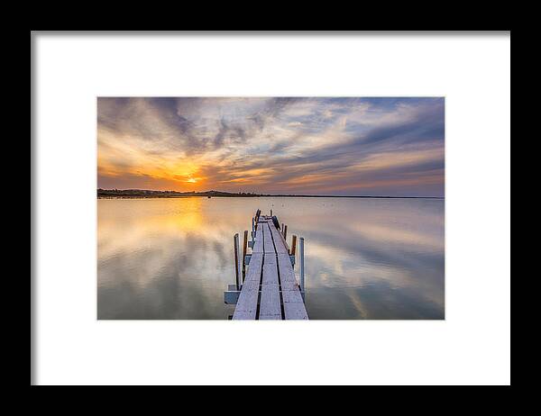 California Framed Print featuring the photograph Sunset Dock by Peter Tellone