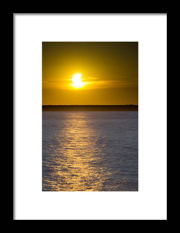 Solar Eclipse Framed Print featuring the photograph Sunset Eclipse by Chris Bordeleau