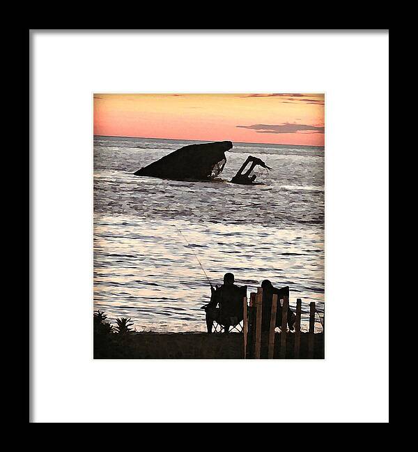 Sunset Fishing Framed Print featuring the photograph Sunset Fishing by Dark Whimsy