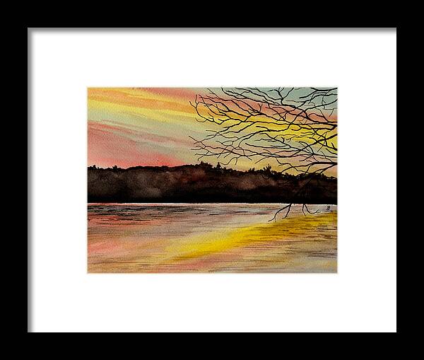 Landscape Framed Print featuring the painting Sunset Glory by Brenda Owen
