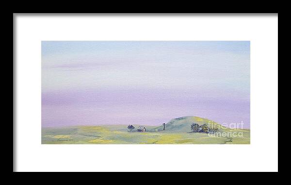 Field Framed Print featuring the painting Sunset Glow by Laurianna Taylor