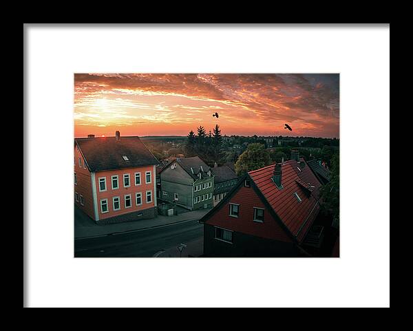 Tranquility Framed Print featuring the photograph Sunset In A Peaceful City by Shan.shihan